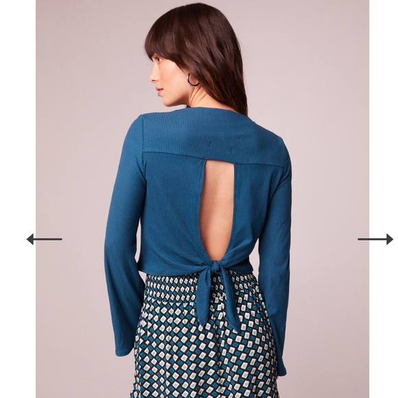 NWT Band Of The Free Avril Top in Deep Teal Bohemian Blouse Keyhole Tie Back - Picture 5 of 8